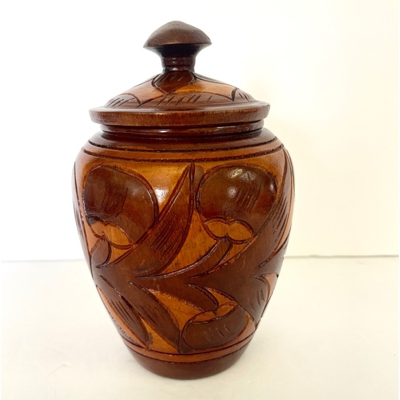 Vintage Hand Carved Ginger Jar - Picture 1 of 4